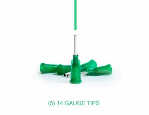 XIEM Precision Applicator Tips 5 ea 14 Gauge Dark Green