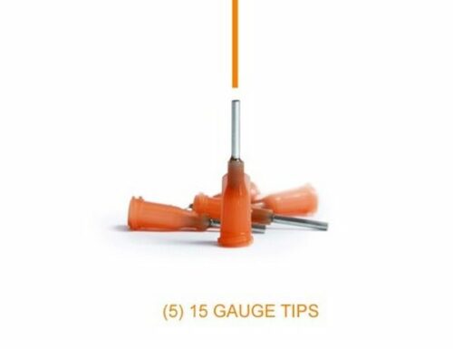 XIEM Precision Applicator Tips 5 ea 15 Gauge Orange